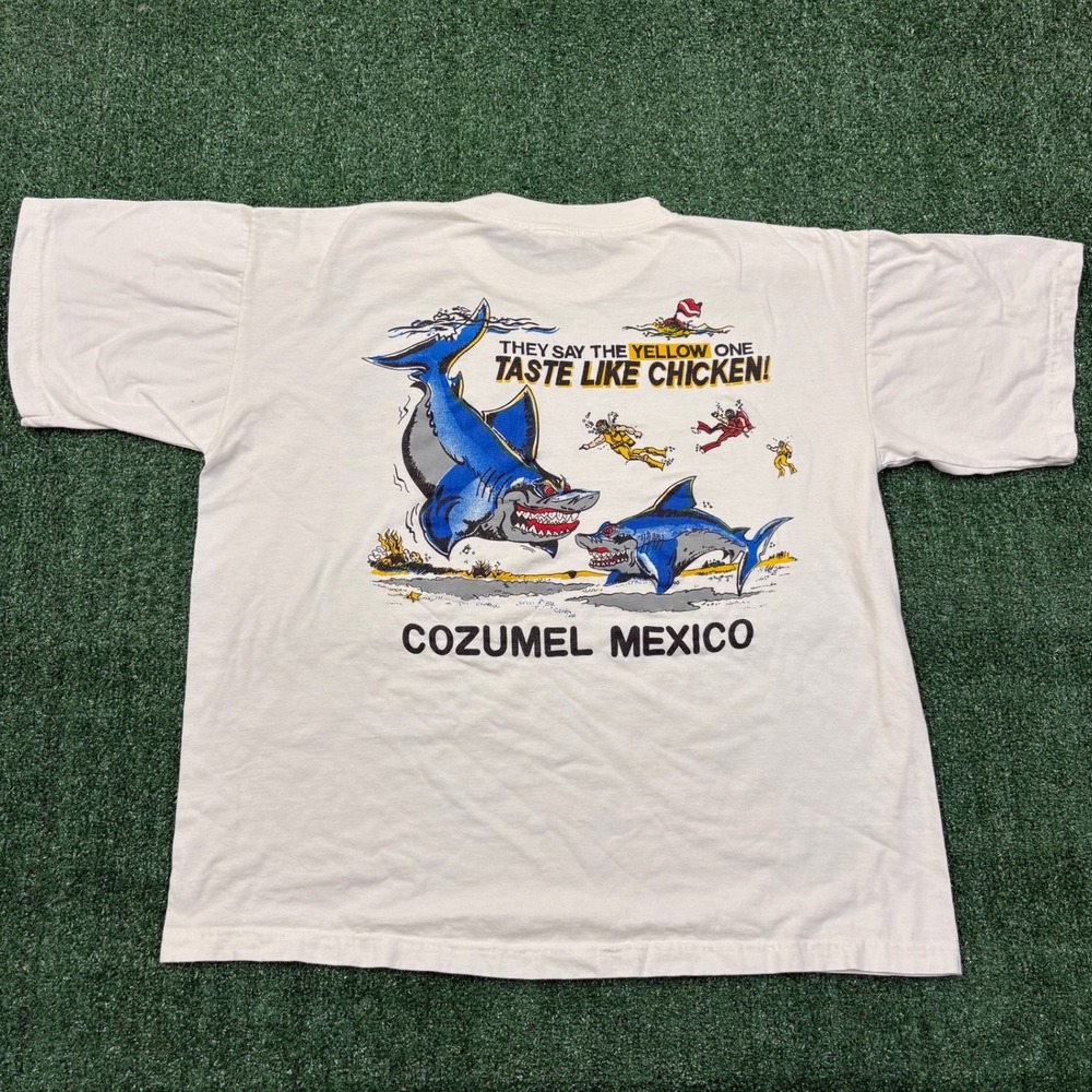Vintage 90s Alex'x Cozumel Mexico Shark T-shirt
